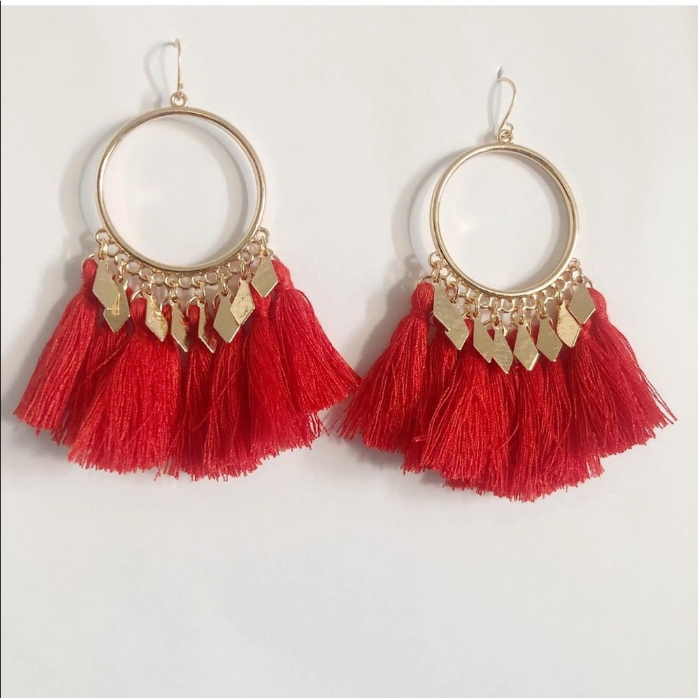 New Red and gold earrings